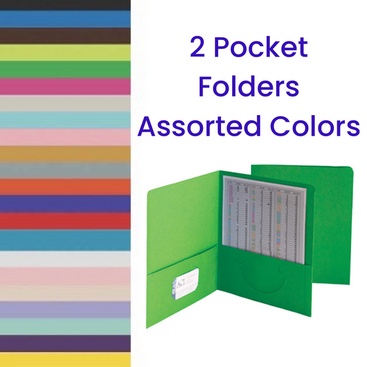 2 Pocket Folders Assorted Colors | Pocket Folder | Premium Supplies TX